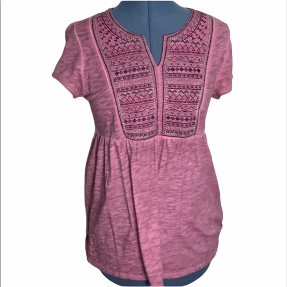 Knox Rose Pink Fit Flare Short Sleeve Top
